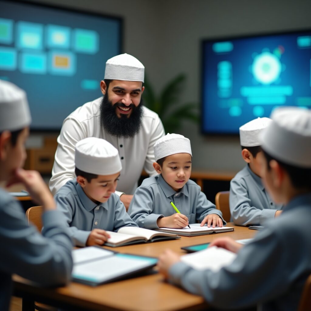 flux dev a modern islamic classroom where young madrasa studen 0